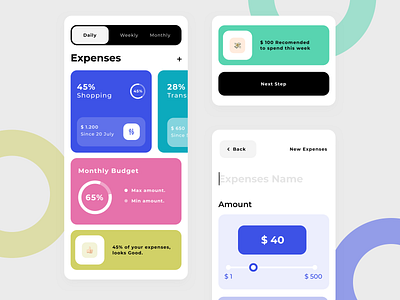 Expense Tracker App app concept cool design expense inspire minimalist modern tracker ui uiux ux