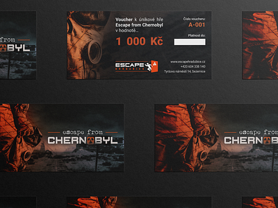 Escape from Chernobyl voucher bomb branding catastrophe chernobyl czech design escape escape from chernobyl escape game game gas mask graphic design hradubice indesign photoshop print pripyat reactor ukraine voucher