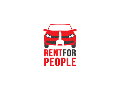 Rent For People logo branding business car car auto czech design for illustration illustrator key logo logo design logotype people red rent rent a car rent car rental vector