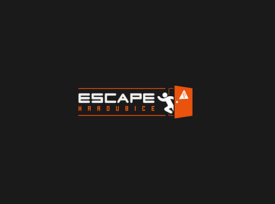 Escape Hradubice logo away branding business czech design door escape escape room game hradubice illustrator logo logo design logodesign logotype run runner running running man vector