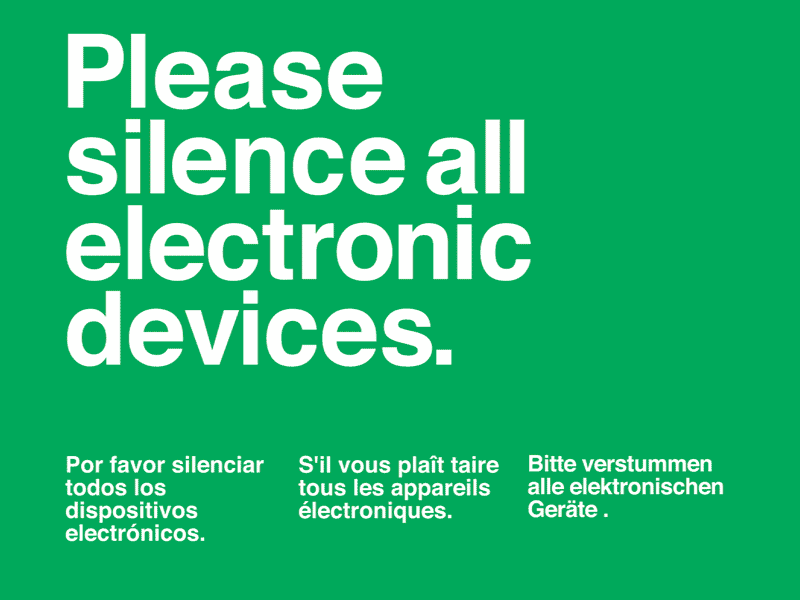 Metro Manners - Please Silence All Electronic Devices iconography manners metro motion design typography