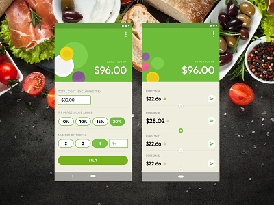 Calculator, Split The Bill android bill calculator daily ui daily ui 004 food green restaurant tip