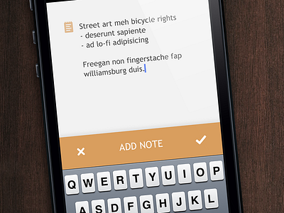Add Note add clean edit flat ios iphone ixd minimal mobile orange ui ux