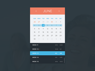 Calendar clean dates flat ios iphone minimal mobile ui ux