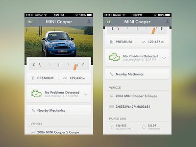 Profile for Your Car automatic avenir ios iphone mobile product ui ux