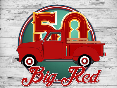 Big Red. big red car chevy truck vectornator