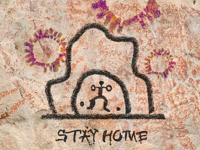 Caveman says "Stay Home!" covid19 graphicdesign illustration design illustrator photomanipulation photoshop stay home stay safe stayhome