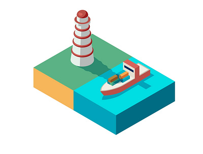 Isometric Lighthouse illustration isometric isometric illustration