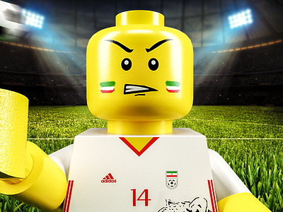 Lego (Iran National Football Team) 3dsmax corona corona renderer coronarender design illustration lego minimal ui v ray vray