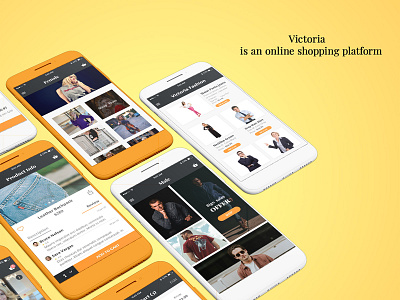 Victoria Online Shopping UI Kits android app application color ecommerce fashion free app iphone minimalist mobile ui design