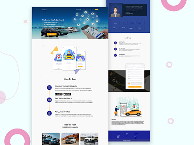 Car Sharing App landing page creative design insurance landing page ui website design