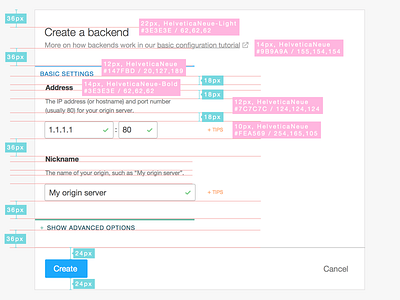 Form anatomy "redlines" form