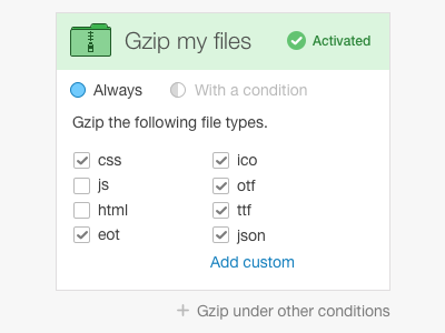 Gzip my files form gzip