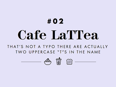 Title block for my dessert cafe zine icons typography