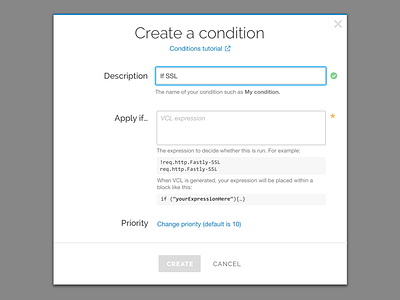 Condition form form modal