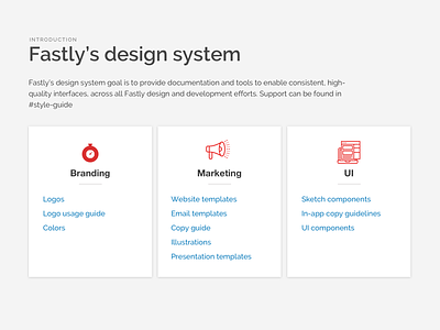 Fastly's design system - cover sheet styleguide