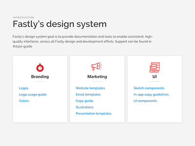 Fastly's design system - cover sheet