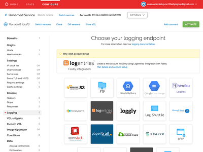 Choose your logging endpoint configuration logging