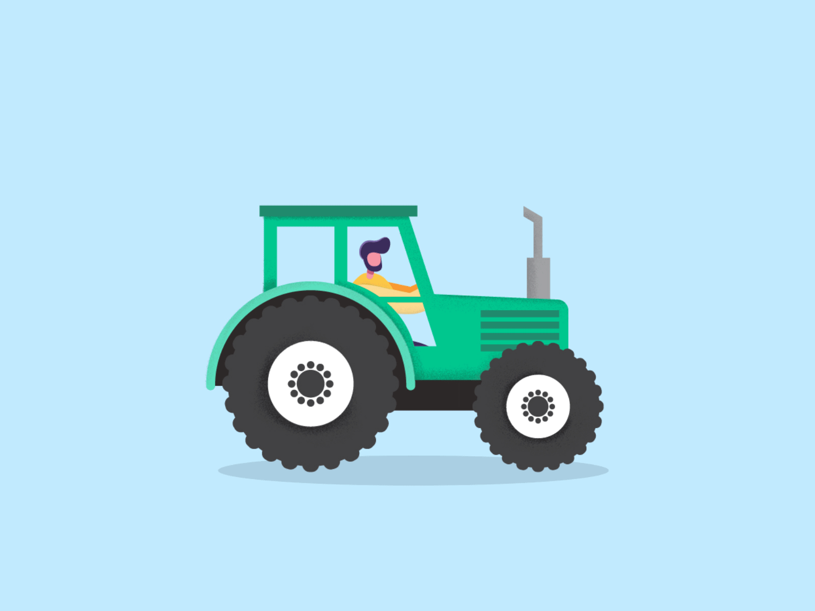 Tractor Animation after effect after effects animation animation design animation gif blue dcustom digital media flat flat illustration gifs graphicdesign green jonathan silverberg movement tractor vector