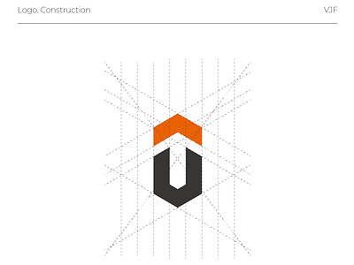 VJF - Logo Costruction brand identity branding design graphic desgin graphic design grid design grid logo logo logo design stanislavvidev