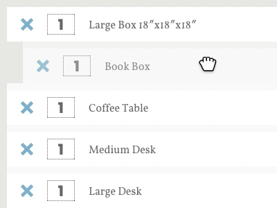 Metropolis Moving > Quote Form > Item List Sorting art deco css form design freelance web developer front end front end developer front end development html5 javascript jquery ui new york wordpress designer new york wordpress developer responsive responsive design sortable ui developer web design web developer wordpress wordpress development