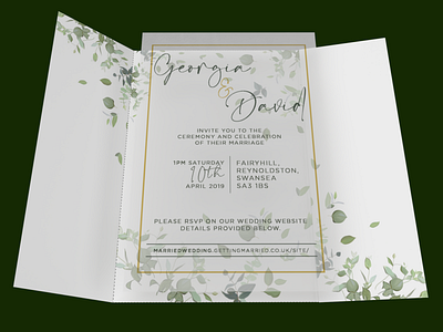 Wedding Invite Render 1 branding gold foil illustration print design proofing rendered rustic vellum wedding wedding invitation
