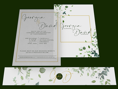 Wedding Invites Render 2 branding illustration invite design print design proofing typography vellum wedding invitation