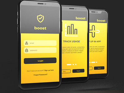 Boost Energy App Redesign app branding design flat icon login page minimal ui ux website