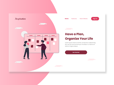 Inspiration Landing Page uiuxdesign userinterface