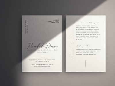 Double sided invitation