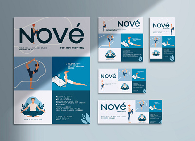 Yoga poster and social media sizes branding design flyer flyer design illustration poster design typography ui ux vector
