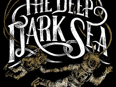 The Deep Dark Sea illustration lettering typography