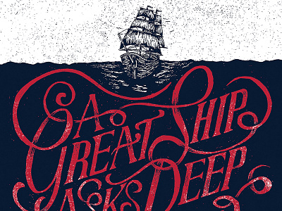 A Great Ship illustration lettering typography