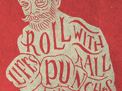 Roll With All Life's Punches hand drawn illustration type