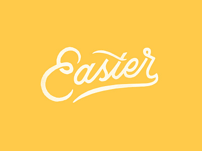 Easter easter hand lettering type yellow