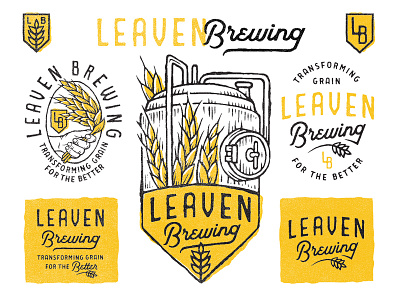 Leaven Brewing branding brewery identity logo
