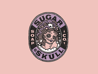 Sugar & Skull Soap Co. illustration logo soap