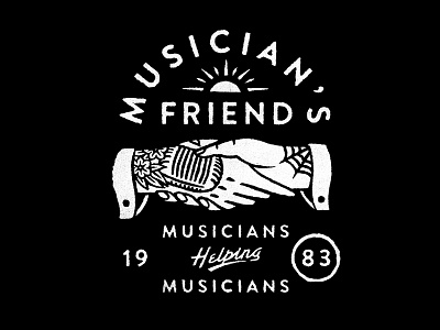 Musician's Friend/Guitar Center apparel hands illustration