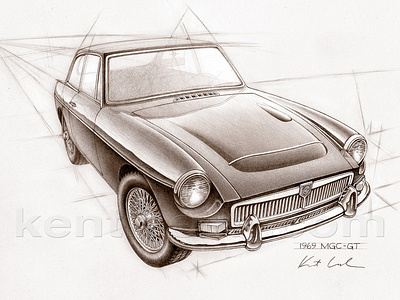 MGC car drawing automotive illustration car illustration car rendering illustration pencil art sports car technical illustrator