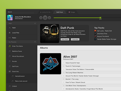 Spotify Redesign daft punk desktop music photoshop playoff redesign spotify ui