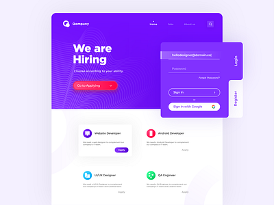 Jobs Search Website - Landing Page