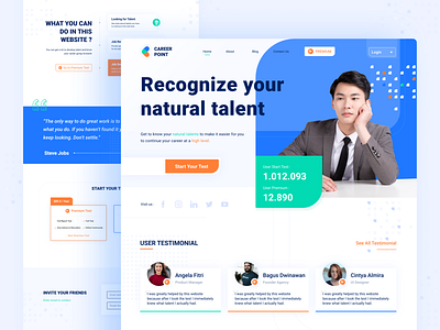 Landing Pages - Career Test career careers page clean clean ui concept creative creative design home page landingpage logodesign minimal simple clean interface simple logo ui uiux ux web design website websites