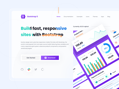 Redesign Bootstrap Landing Page boostrap clean color palette component hero section landing page redesign redesign concept revamp ui ui design uidesign uiux web design website concept