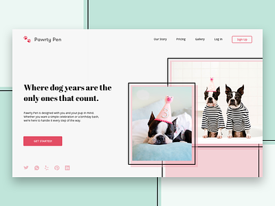 Landing Page 003 birthday daily ui daily ui 003 dog french bulldog party puppy