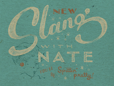 New Slang design ephemera hand lettering historic illustration procreate retro typography vintage