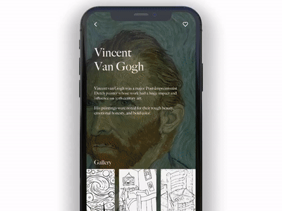 Adobe XD | Daily Creative Challenge - Day 4 adobe adobexd art app arts branding color app color by number digital gif hongkong painting prototype ui uidesign user experience user interface ux ui design van gogh vincent van gogh xddailychallenge