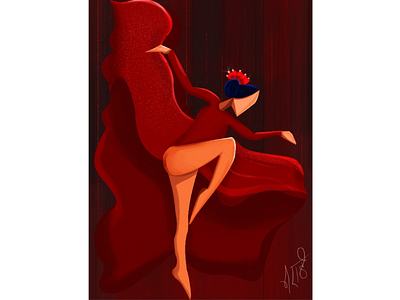 The lady in Red art digital art digital illustration lady illustration.