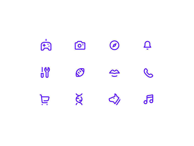 Icon Set #2 music note dog dna shopping cart phone mouth football bell photo camera game pad icon set icons