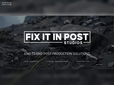 Fix It In Post Studios Landing Page animation studio client work design landing page minimal website design minimalist design website