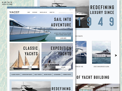 Landing Page design for Yacht builder adobe photoshop adobe xd concept design homepage landing page mockup page portfolio shop travel ui uidesign web design website website design